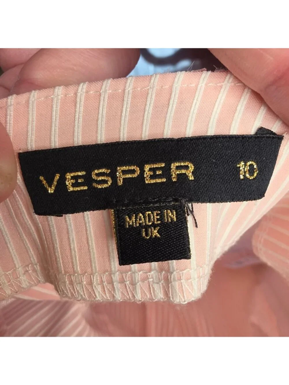 Vesper 247 Pink Pinstripe High Waisted Trousers Pants Y2K Going Out UK 10 US 6